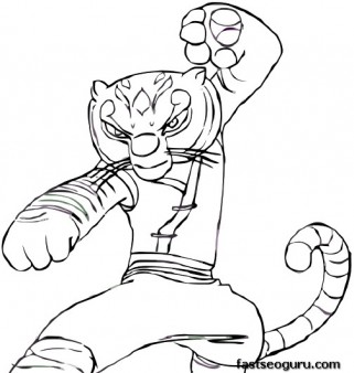 Printable Kung Fu Panda Master Tigress coloring pictures for childrens