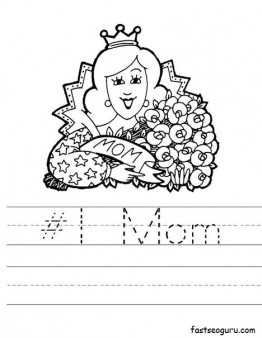 Printable happy mothers day 1 mom worksheet pages