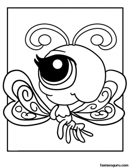 Printable Littlest Pet Shop Coloring Page Butterfly