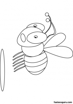 Printable Insects Busy bee  coloring pages