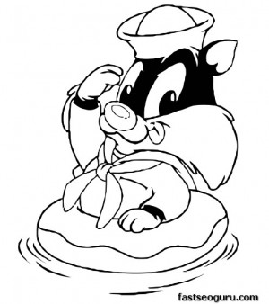 Printable Baby Looney Tunes Baby Sylvester coloring pages