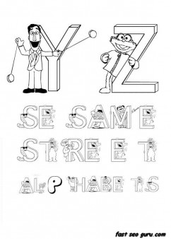Printable preschool Alphabet Sesame Street coloring in worksheets for kindergarten