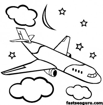 Print out Airplane Coloring Page