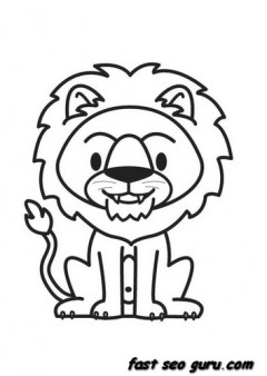 Print out jungle animal lion coloring pages