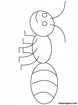 Printable insects Happy Ant coloring sheet
