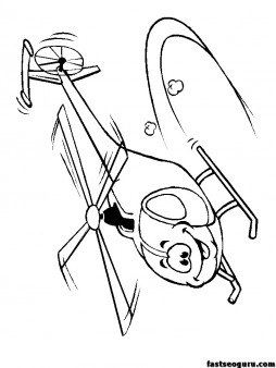 Print out Happy face Helicopters coloring pages