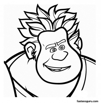 Printable wreck it ralph happy face coloring pages