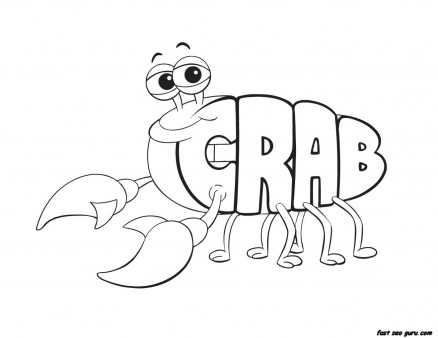 Print out animal alphabet worksheets Crab