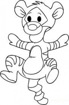 Printable disney Winnie the Pooh Baby Tigger coloring pages