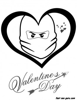 Printable Ninjago Ninja valentines day coloring pages