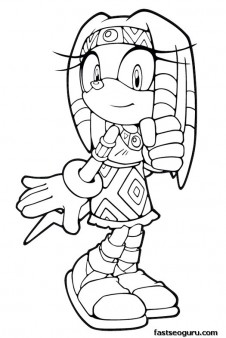 Printable Sonic the Hedgehog Tikal Coloring in sheets