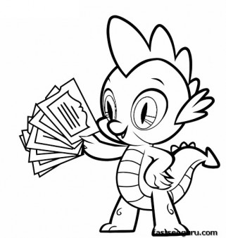 Printable My Little Pony Friendship Is Magic Spike coloring pages