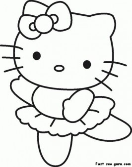 Print out hello kitty ballet dancer coloring in sheet ...