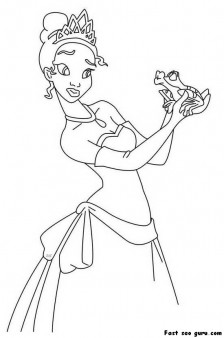 Print out A The Princess and the Frog coloring page - Free Printable