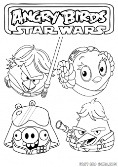 Printable Angry Birds Star Wars Coloring Page 