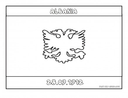 Printable Flag of albania coloring page