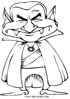 Print out happy halloween Dracula Coloring Pages