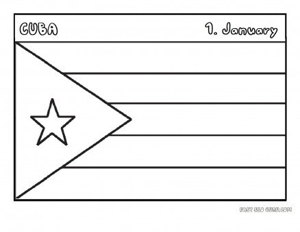 Printable flag of cuba coloring page