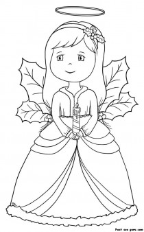 Printable Christmas angel coloring pages