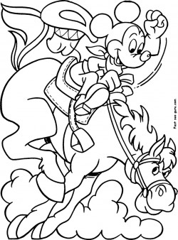Printable Mickey Mouse Cowboy coloring pages - Free Kids Coloring Pages