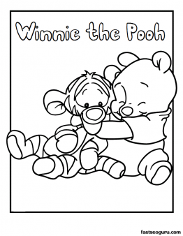 Printable Pooh and Tigger Disney Babies Coloring Pages