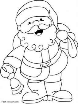 Printable Merry christmas happy Santa claus coloring pages