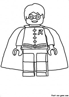 Printable Lego Batman Robin coloring in sheet