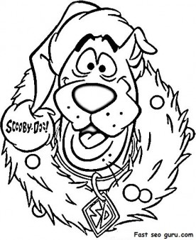 Print out scooby doo wreath christmas coloring pages
