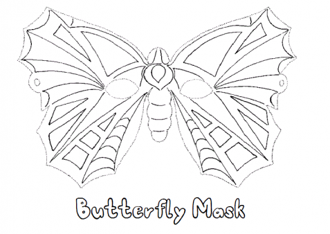 printable cut out butterfly mask coloring in mask - Free Kids Coloring