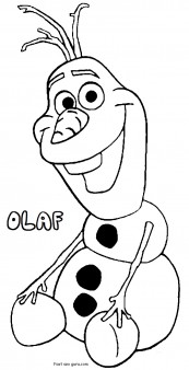 Print out Frozen characters Olaf coloring Pages