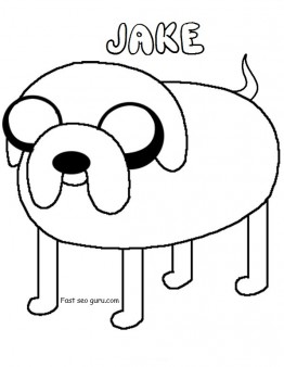 Printable Cartoon network Adventure Time Jake coloring pages
