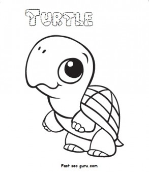 Print out Baby Animal Turtle Coloring Pages