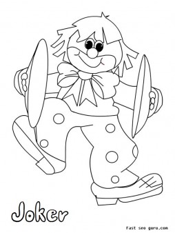 Printable circus joker coloring pages