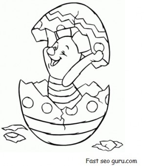 Print out Piglet Hatching from Easter Egg Coloring Pages