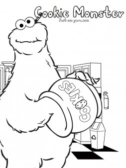 Printable Cookie Monster the Sesame Street coloring pages