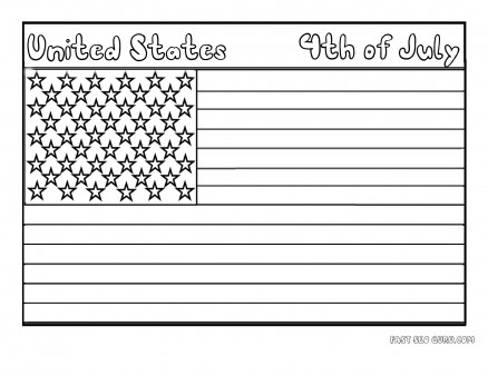 Printable Flag of United States coloring page for kids