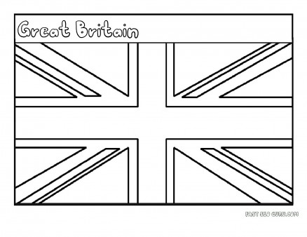 Printable Flag of Great Britain coloring page for kids