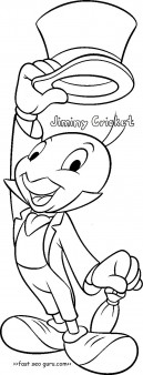 Disney jiminy cricket coloring pages for kids