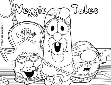 Printable veggie tales pirates coloring pages for preschool