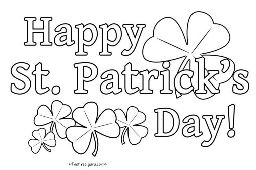Printanble Happy St. Patricks Day Coloring Pages