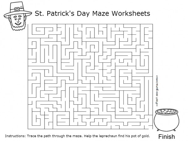 Free Printable St patricks day maze - Printable Coloring Pages For Kids
