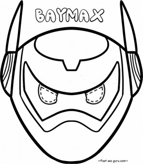 Printable big hero 6 baymax armor mask coloring pages cut out
