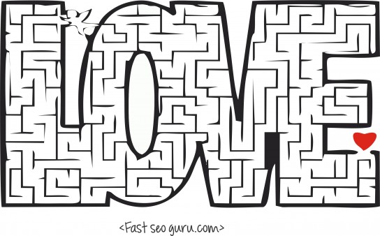 valentine day mazes coloring pages - photo #1