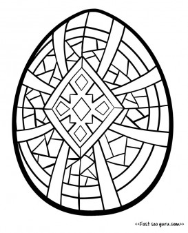 Printable easter egg coloring in coloring for adults