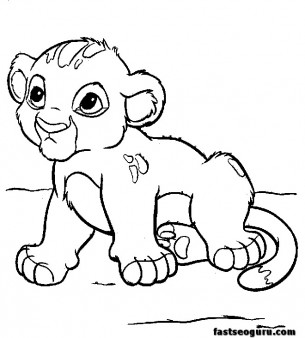 Free Coloring Sheets  Kids on Coloring Pages Young Simba Cartoon   Printable Coloring Pages For Kids