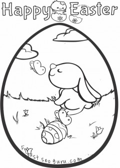 Printable easter bunny egg decorating coloring pages