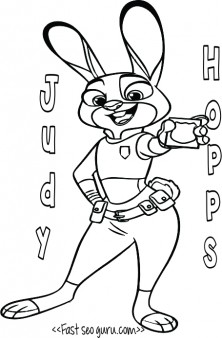 Printable Judy Hopps zootopia coloring pages