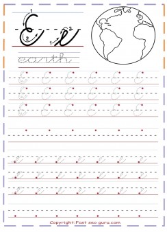 cursive handwriting tracing sheets for practice letter E