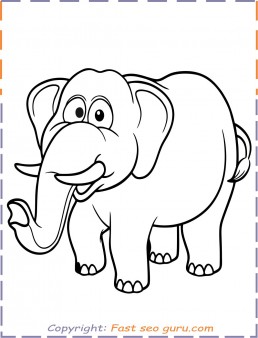 Elephant colouring pages to print