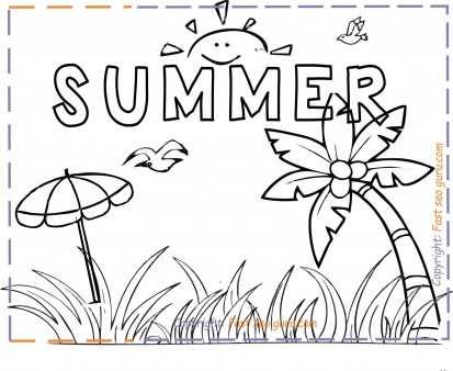 summer holiday coloring pages for kids print out